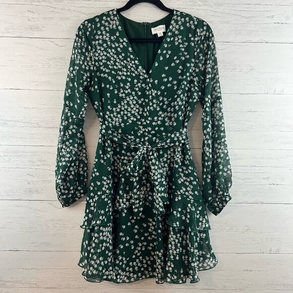 Allison Dresses & Skirts - Allison New York Green White Floral Print Faux Wrap Dress Size S